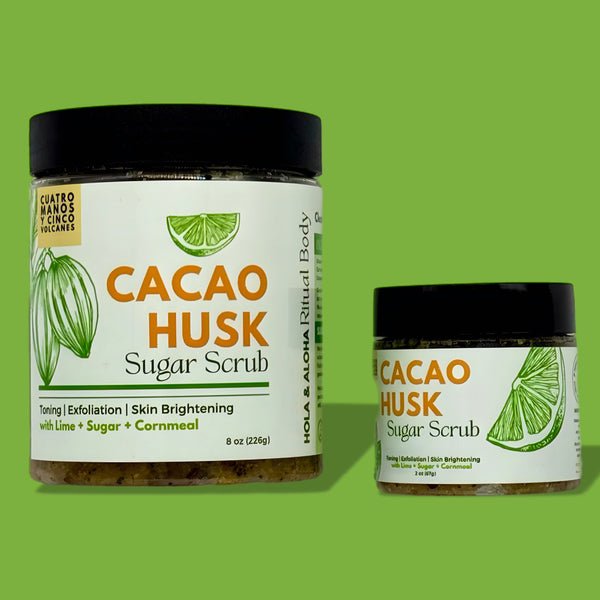 Lime + Sugar + Cornmeal + Cacao Husk Scrub